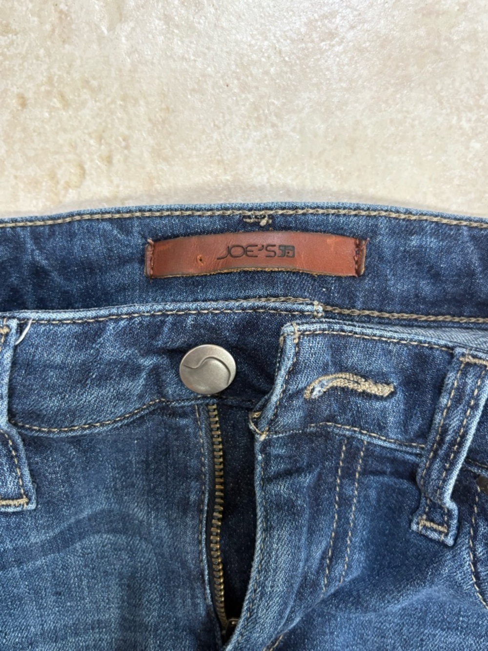 Joe's Jeans Dark Blue Straight Leg Frayed Hem - Picture 3 of 5